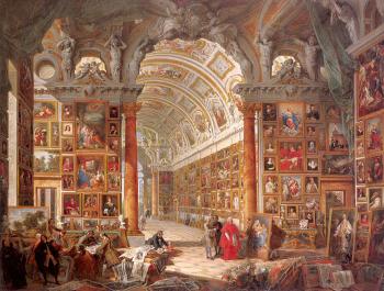 喬萬尼 保羅 帕尼尼 Interior of a Picture Gallery with the Collection of Cardinal Gonzaga